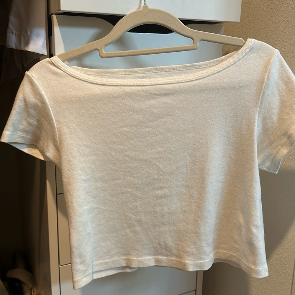 Brandy Melville white boat neck top